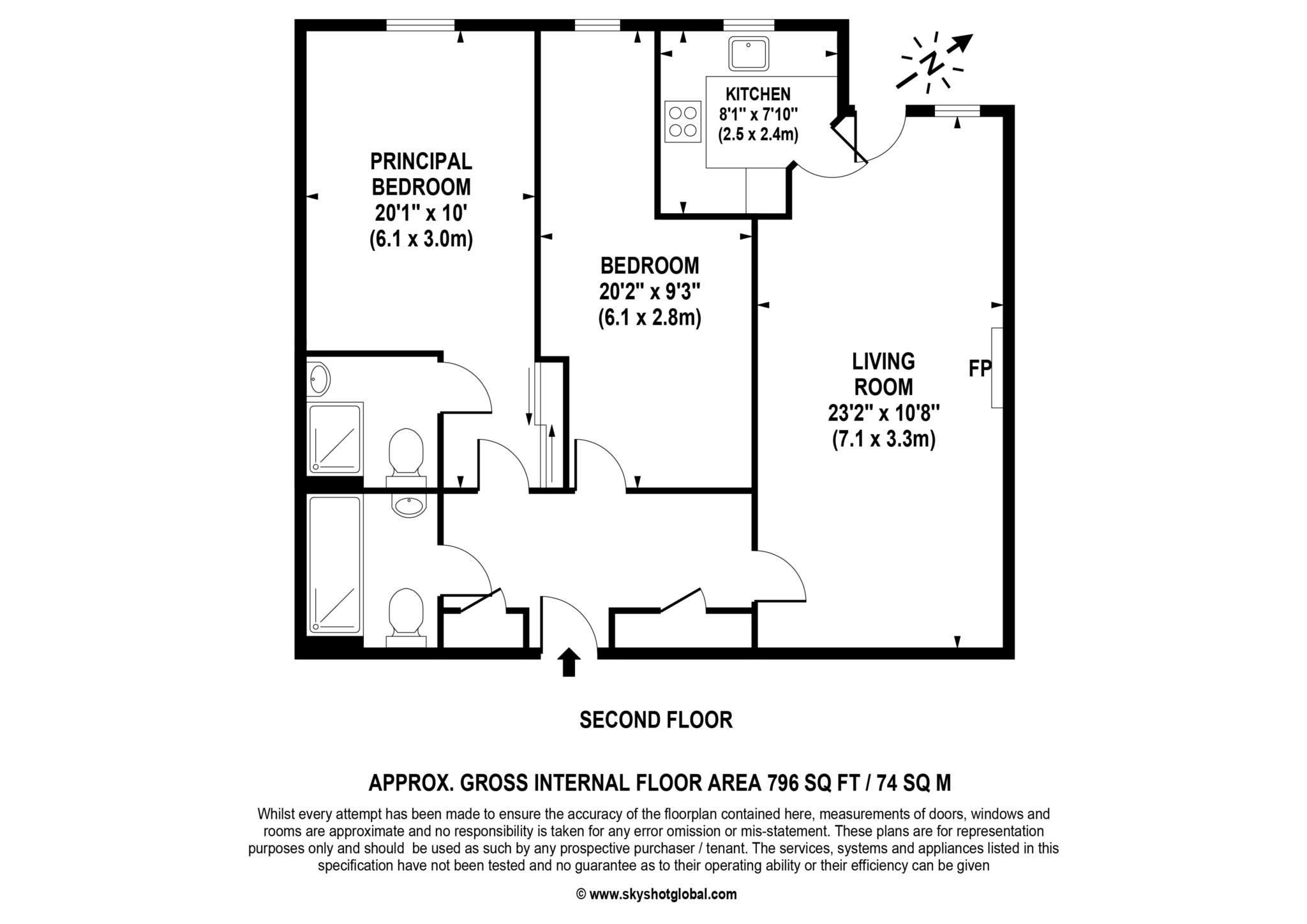 Floorplan - 2 Bedroom Apartment, Gifford Lodge – Twickenham