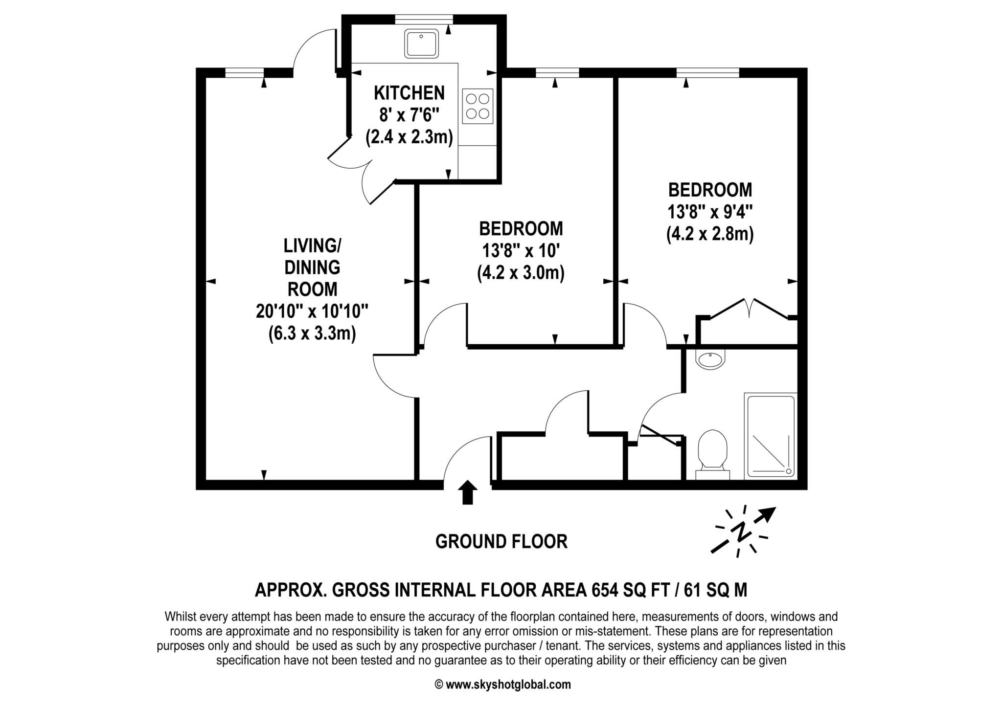 2 Bedroom Apartment, Gibson Court Hinchley Wood Rice and Roman