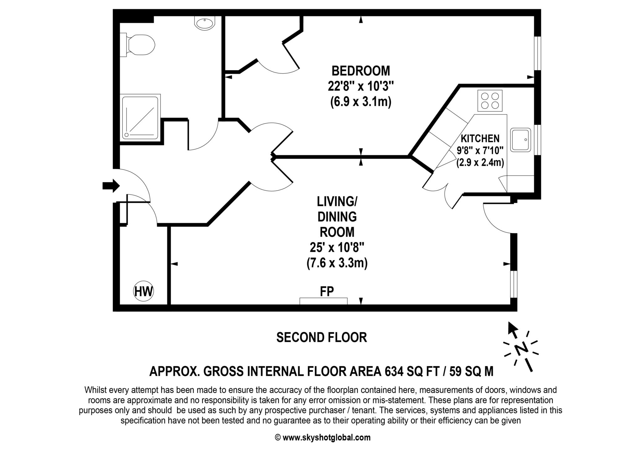 1 Bedroom Apartment, Elles House Wallington Rice and Roman