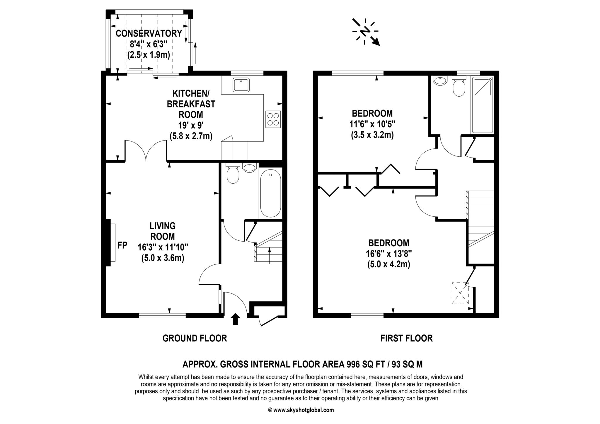 Floorplan - 2 Bedroom Terrace, Lakeside – Ewell