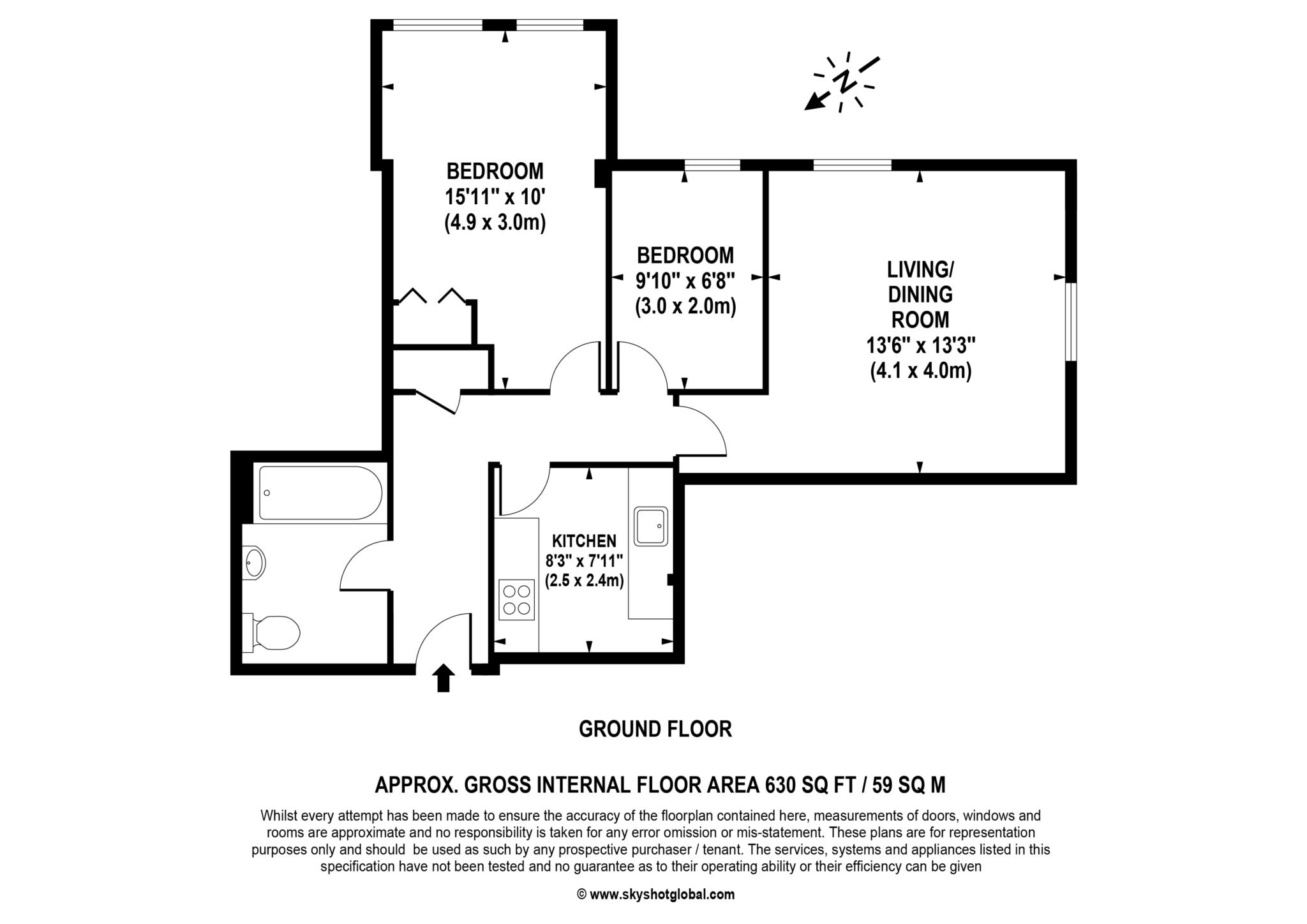 Floorplan - 2 Bedroom Apartment, Clearwater House – Richmond