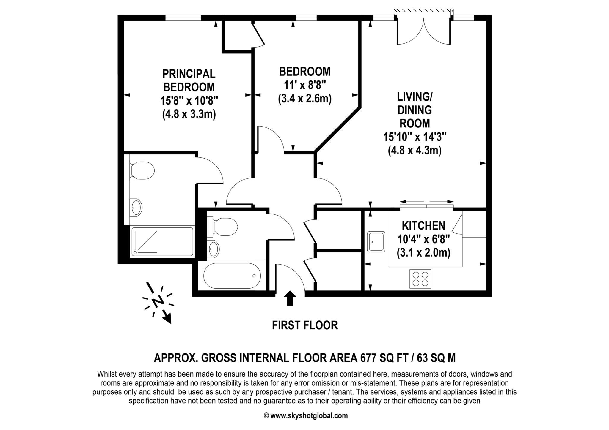 Floorplan - 2 Bedroom Apartment, Cobham Grange – Cobham