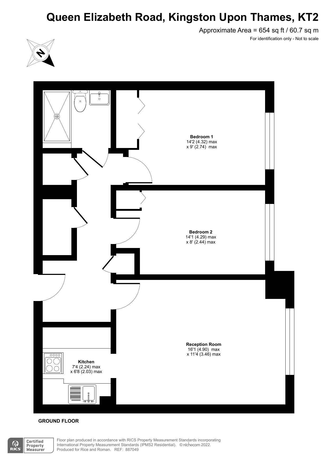Floorplan - 2 Bedroom Apartment, Riverstone Court – Kingston