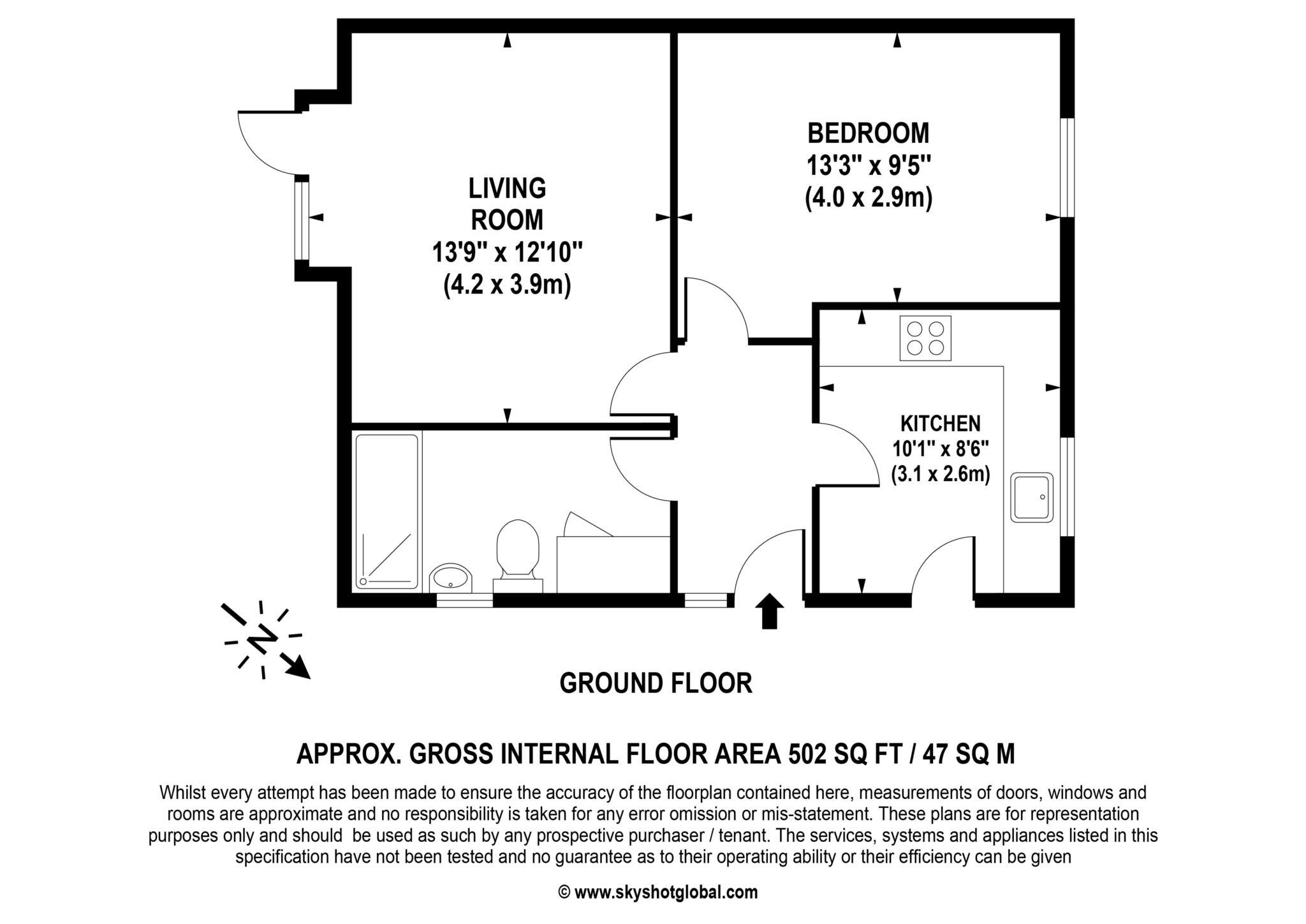 Floorplan - 1 Bedroom Bungalow