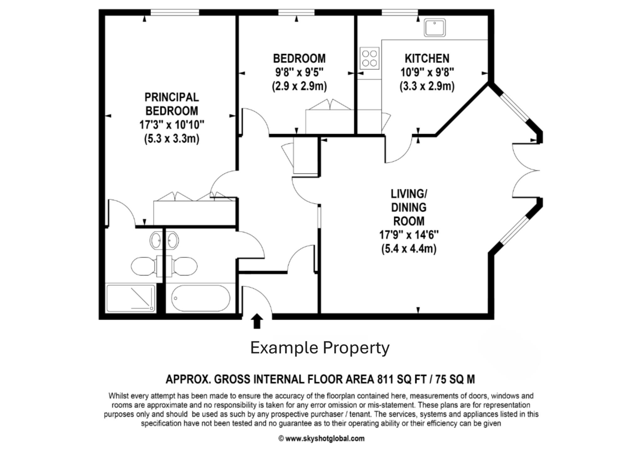 Floorplan - 2 Bedroom Apartment, Hinchley Manor – Hinchley Wood
