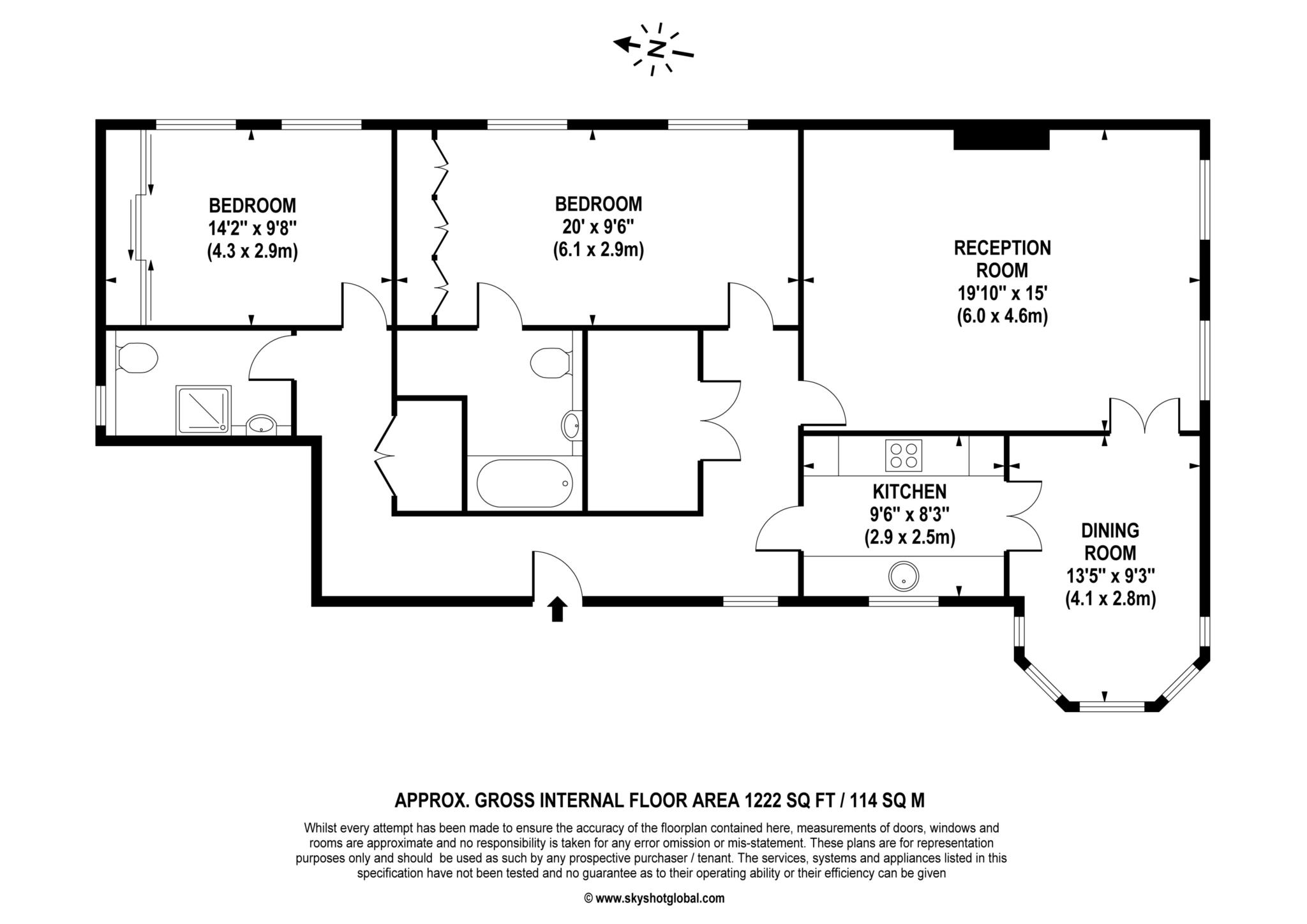 Floorplan - 2 Bedroom Apartment, Victoria Place – Esher
