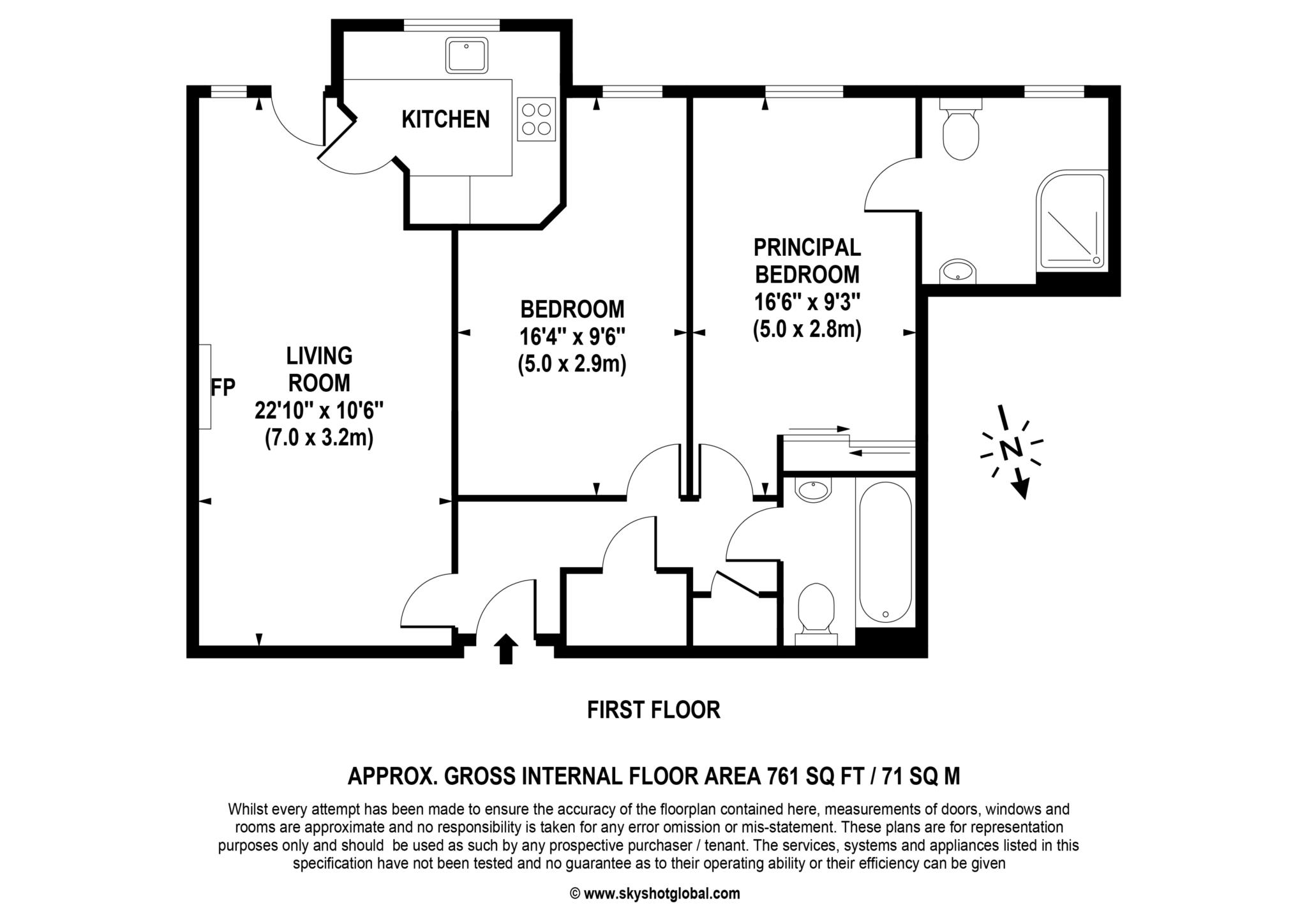 Floorplan - 2 Bedroom Apartment, Ballard Lodge – Shepperton