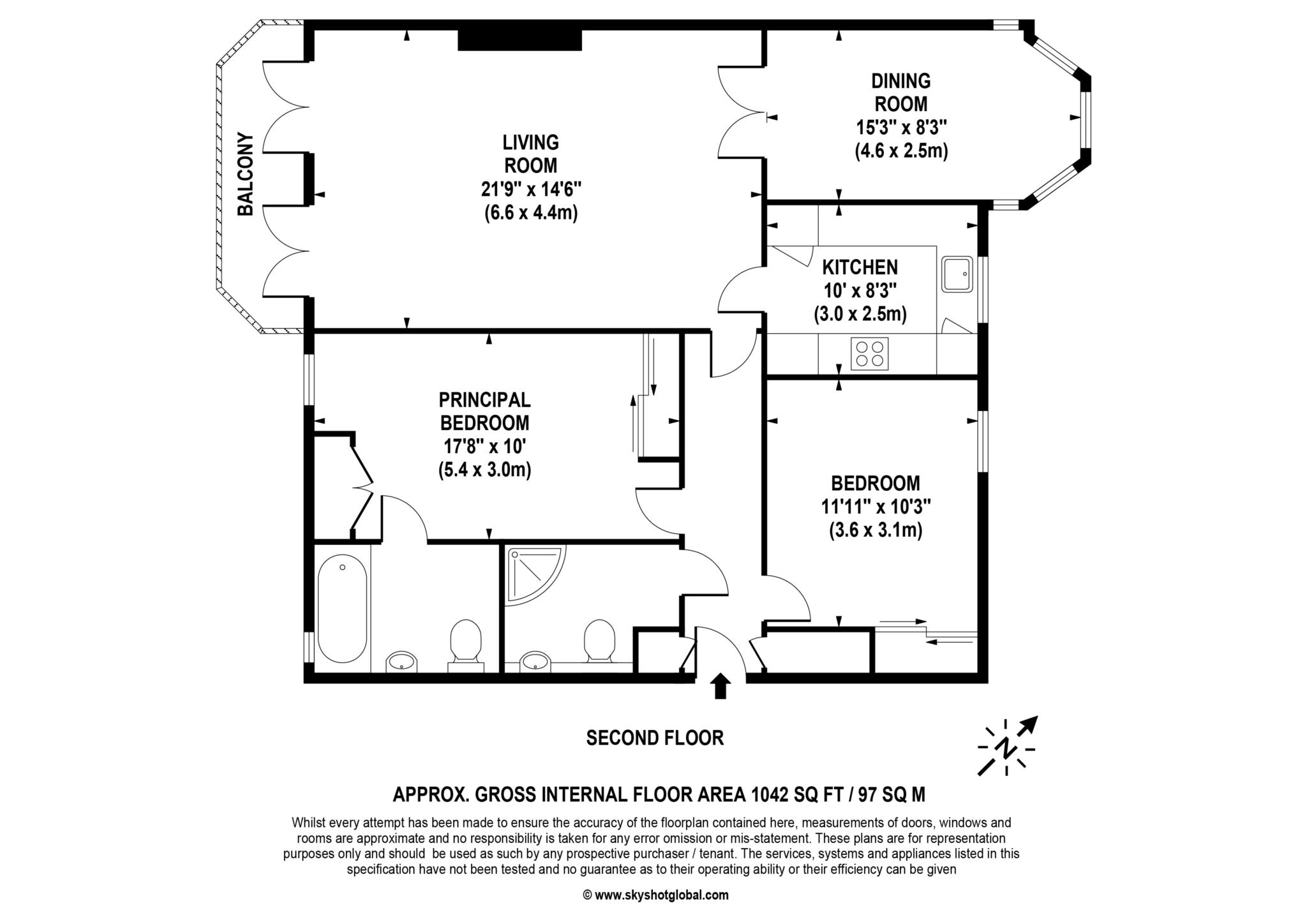 Floorplan - 2 Bedroom Apartment, Victoria Place – Esher