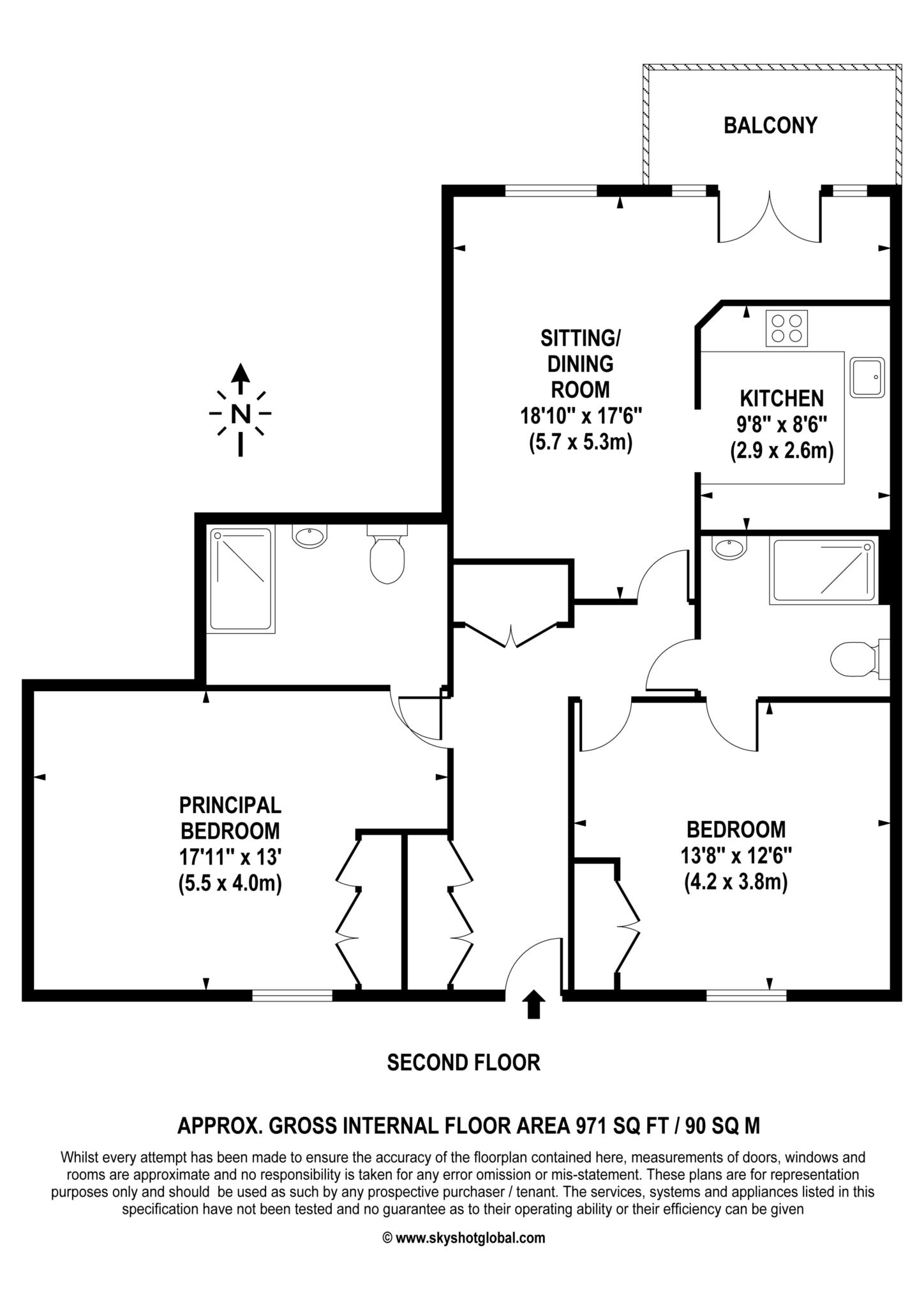 Floorplan - 2 Bedroom Apartment, Lynwood Village – Ascot