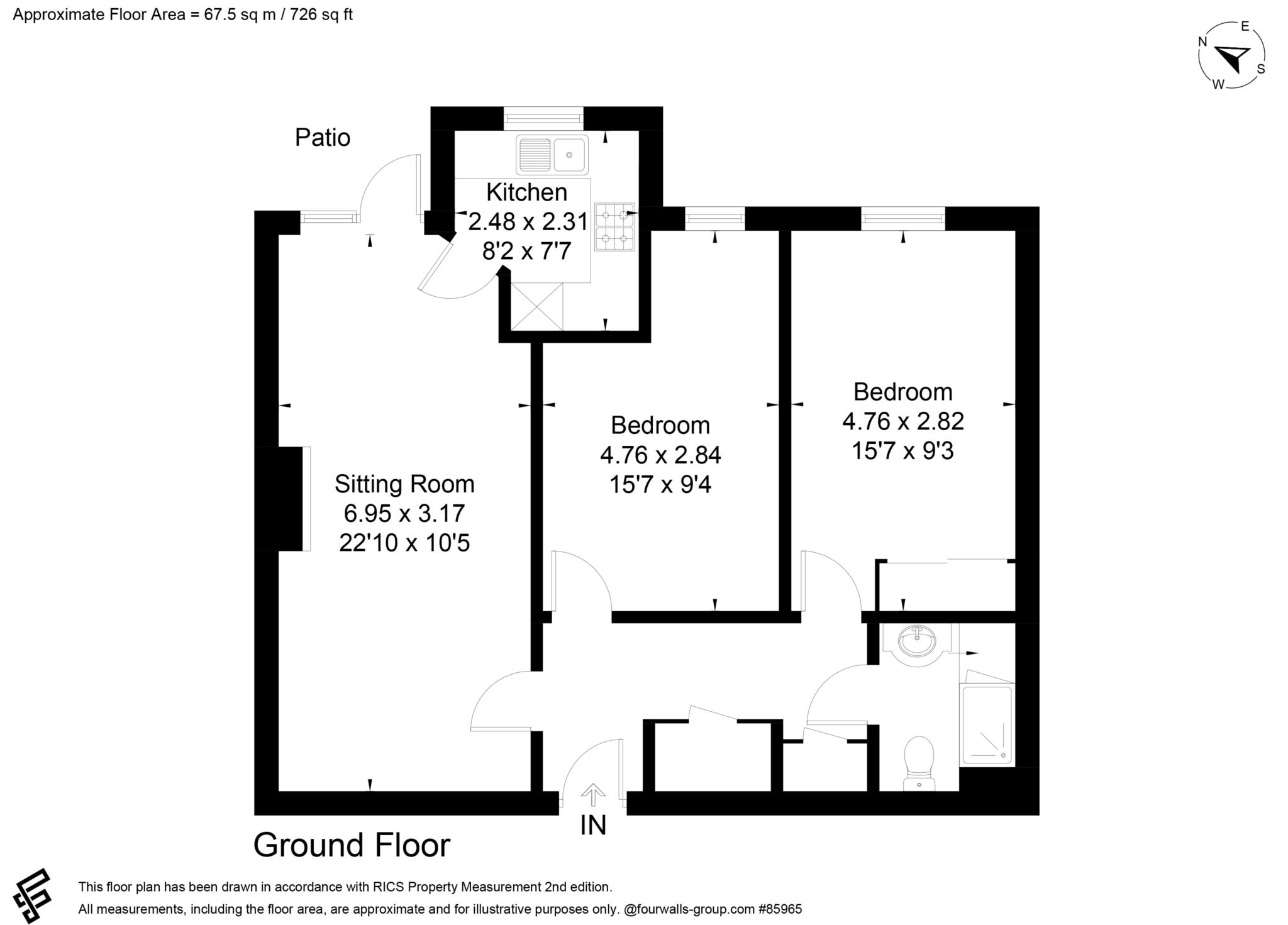 Floorplan - 2 Bedroom Apartment, Wellington Lodge – Camberley