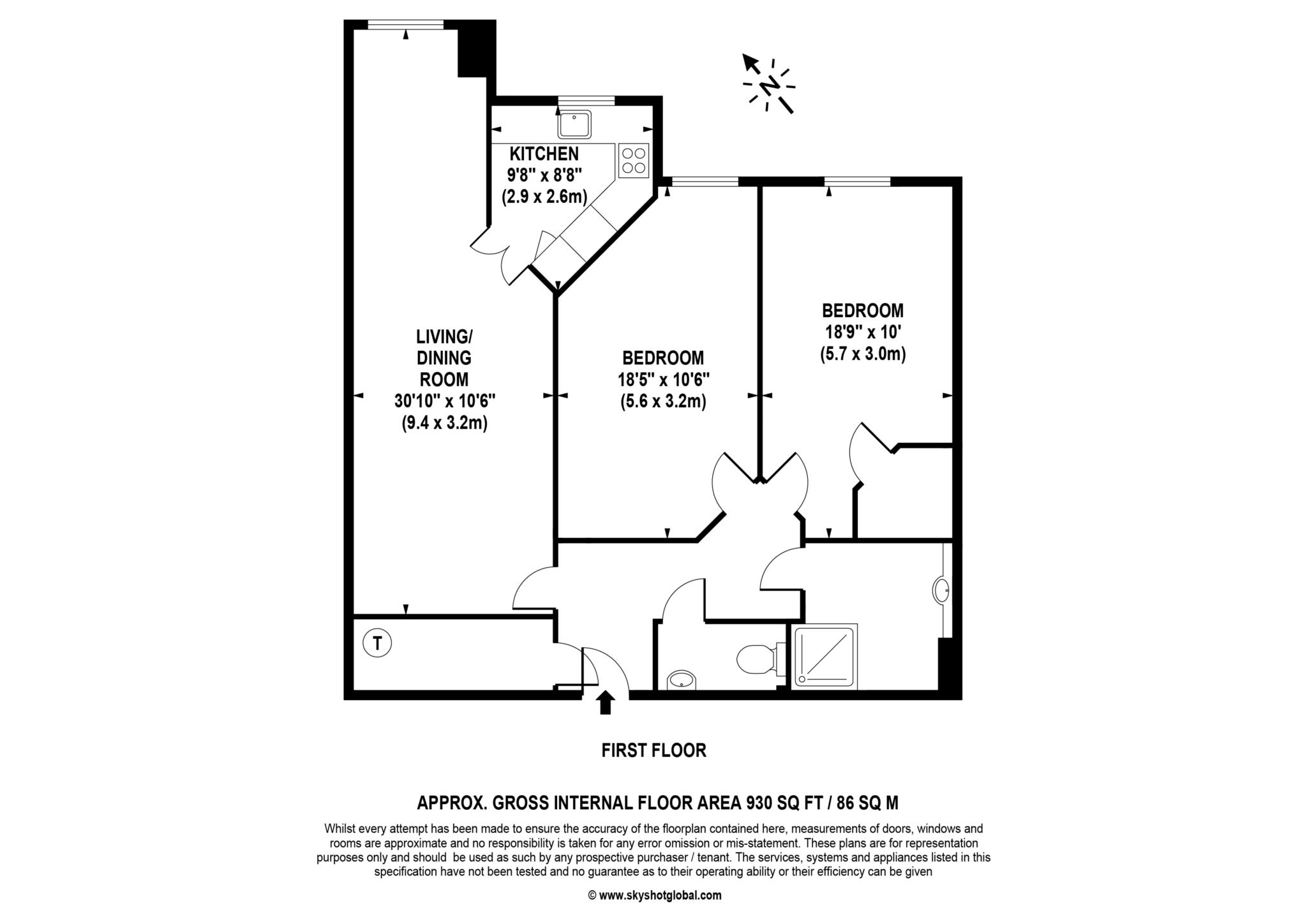Floorplan - 2 Bedroom Apartment, Swift House – Maidenhead