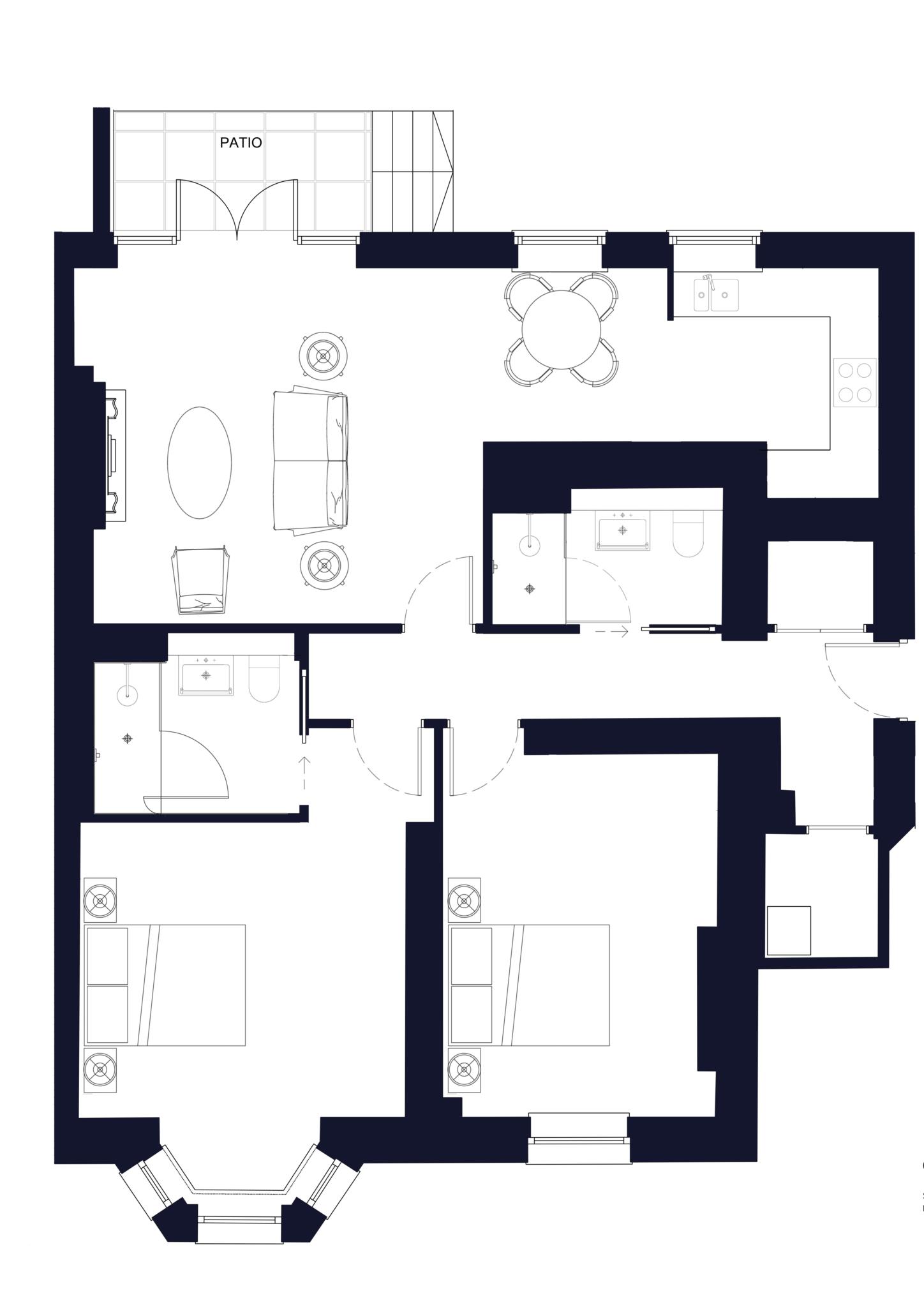 Floorplan - 2 Bedroom Apartment, Gregory House – Hampton Wick