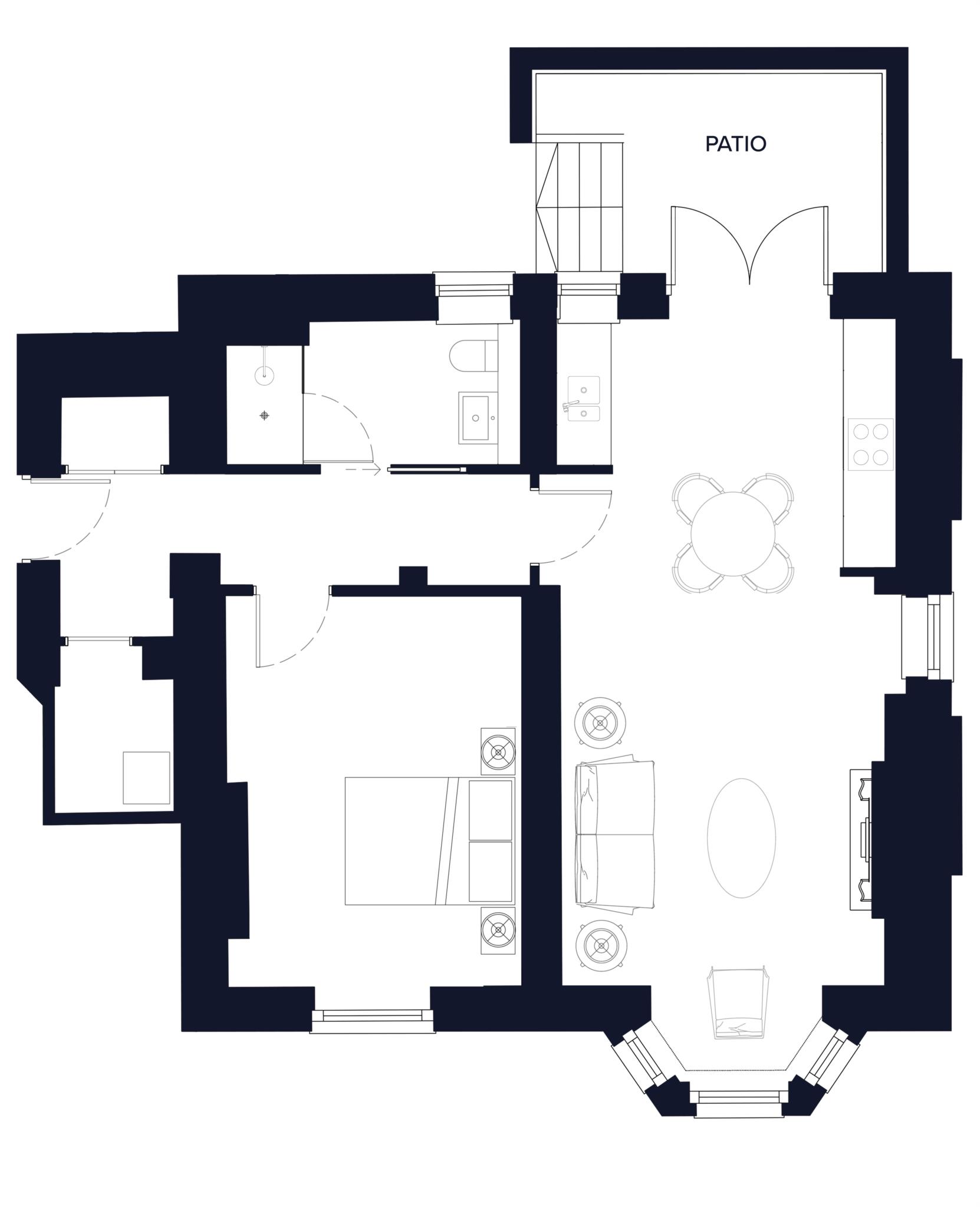 Floorplan - 1 Bedroom Apartment, Caroline House – Hampton Wick