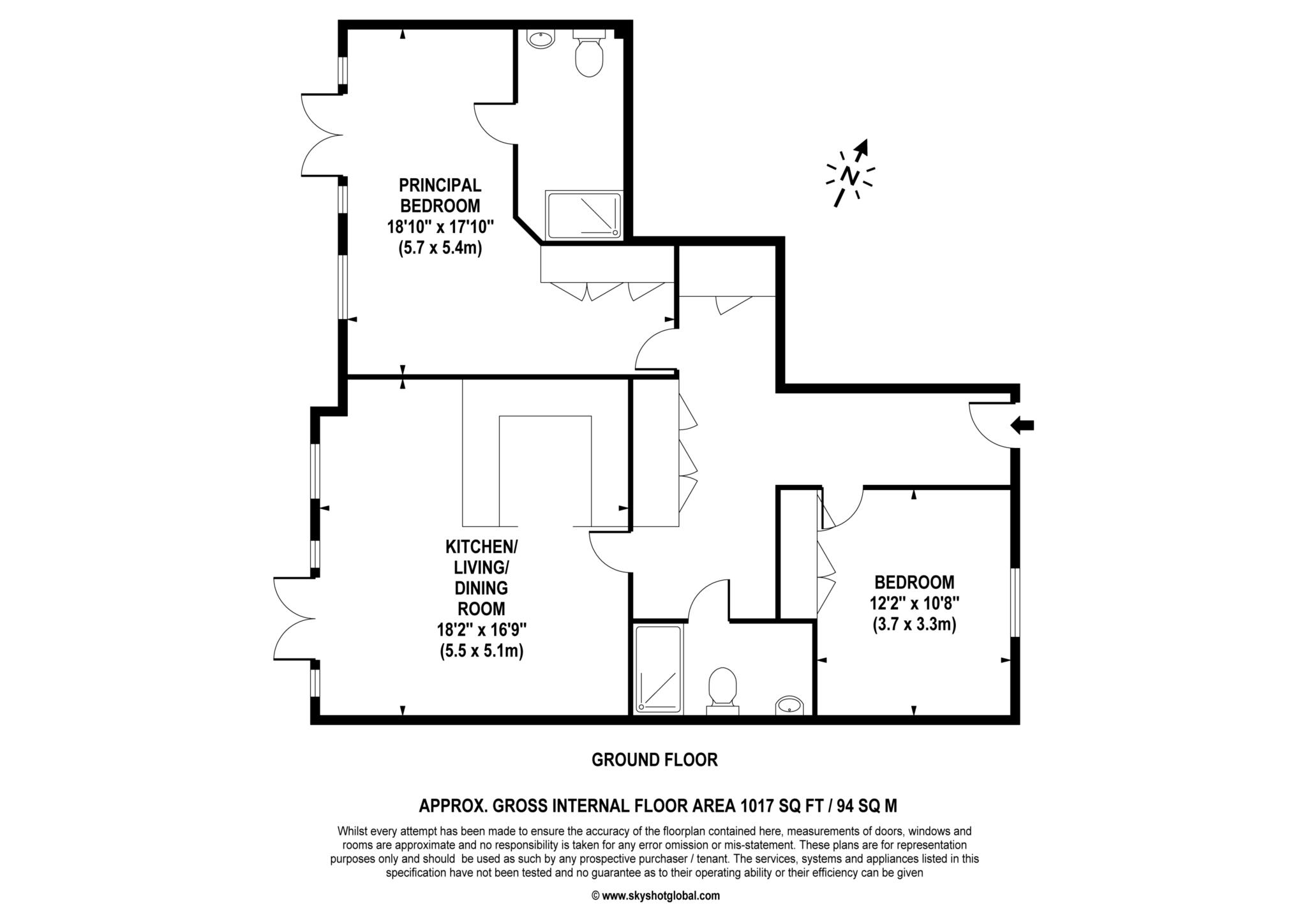 Floorplan - 2 Bedroom Apartment, Lynwood Village – Ascot