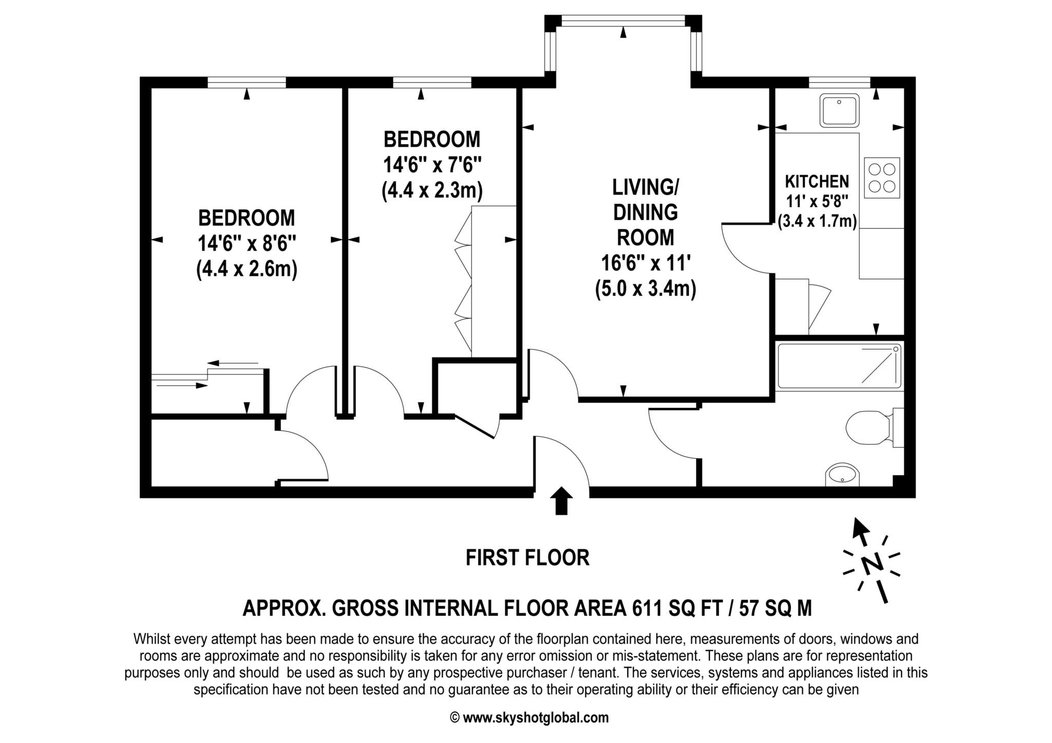 Floorplan - 2 Bedroom Apartment, St. Christophers Gardens – Ascot