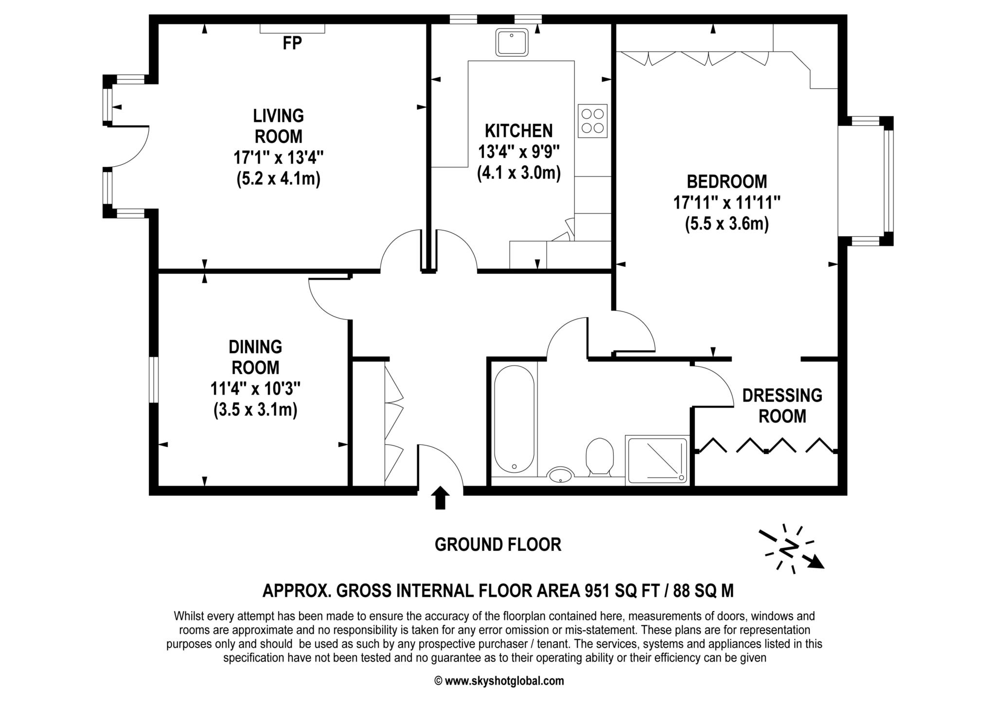 Floorplan - 2 Bedroom Apartment, The Ambassador – Sunningdale