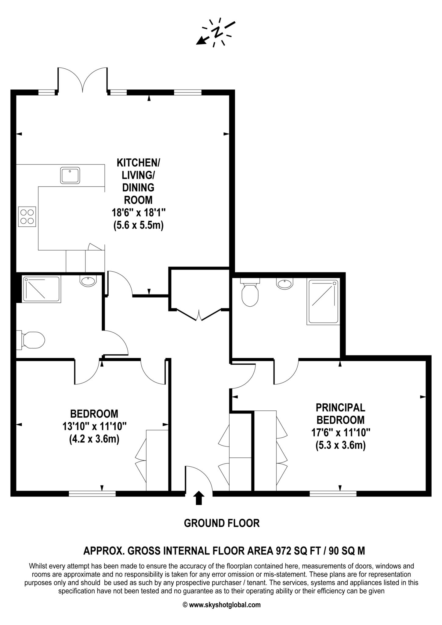 Floorplan - 2 Bedroom Apartment, Lynwood Village – Ascot