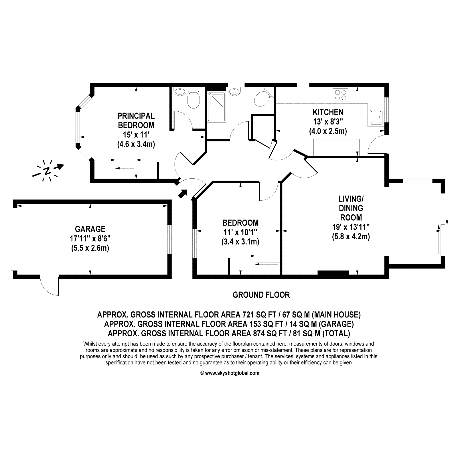 Floorplan - 2 Bedroom Semi-Detached Bungalow