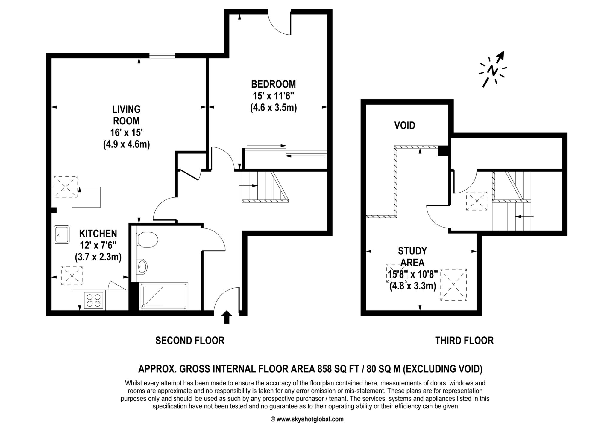 Floorplan - 1 Bedroom Apartment, Fleur De Lis – Crowthorne