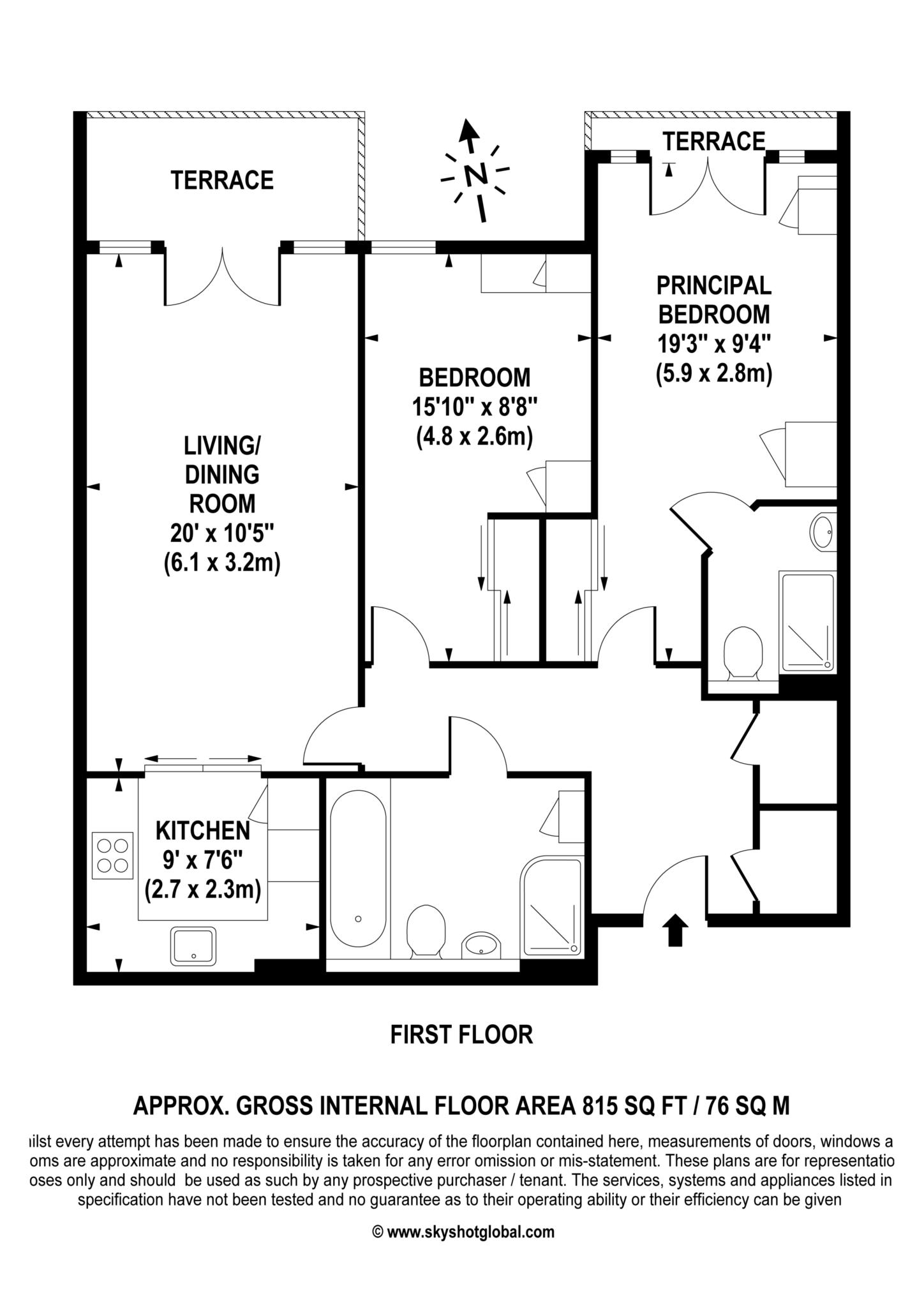 Floorplan - 2 Bedroom Apartment, Academy House – Wokingham
