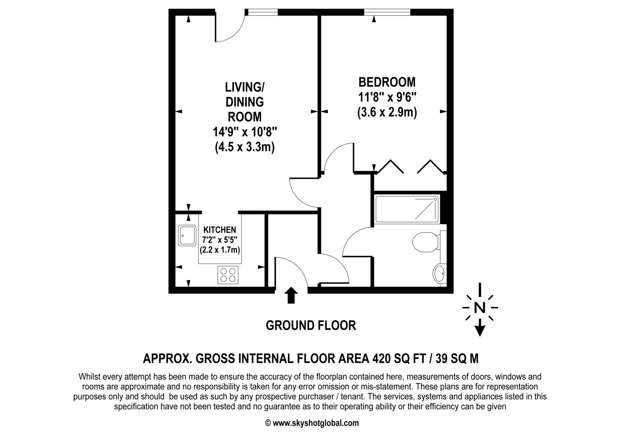 Floorplan - 1 Bedroom Apartment