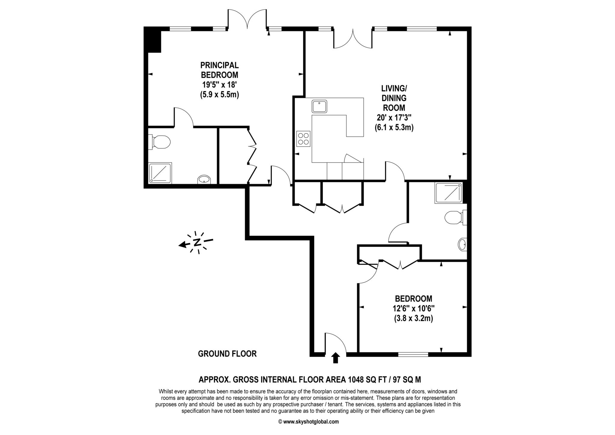 Floorplan - 2 Bedroom Apartment, Lynwood Village – Ascot