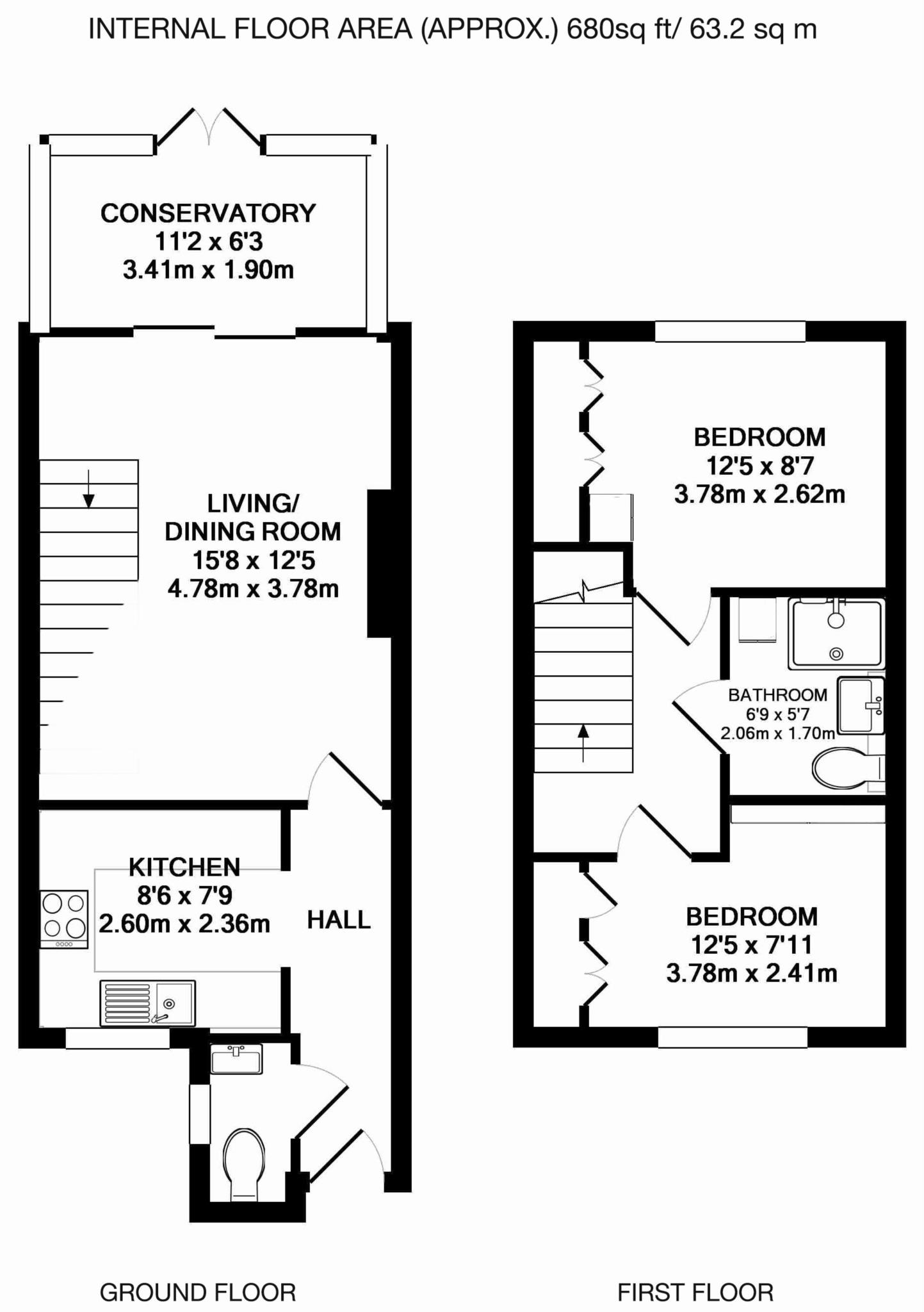 Floorplan - 2 Bedroom Cottage, Lakeside – Ewell