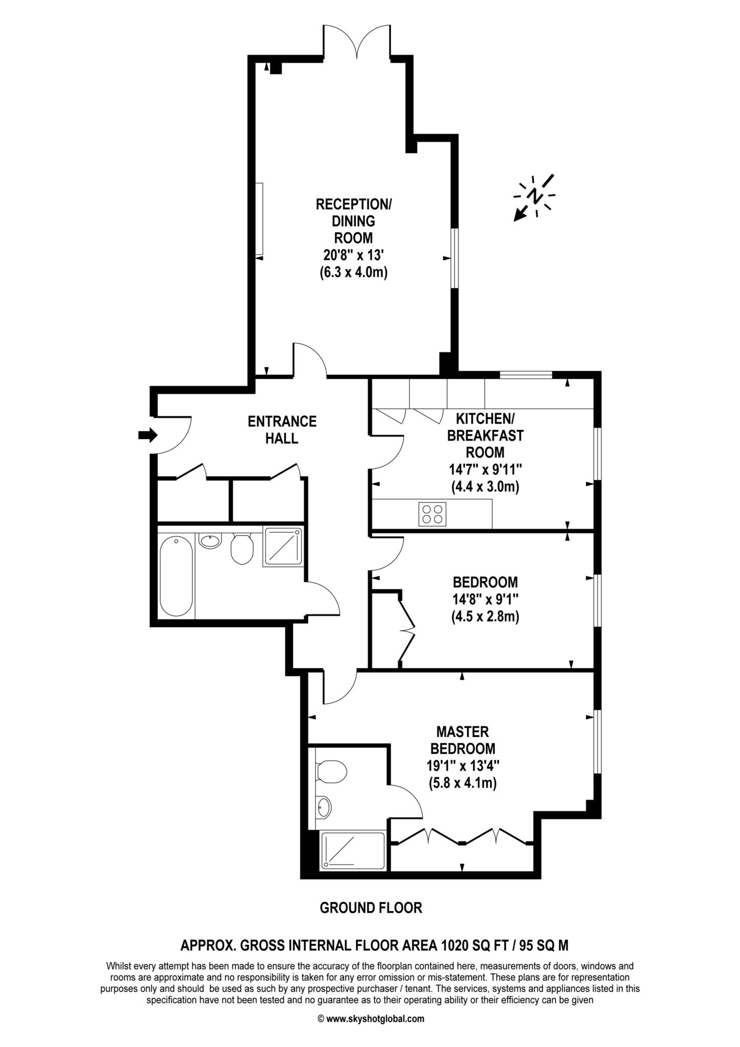 Floorplan - 2 Bedroom Apartment, Cobham Grange – Cobham