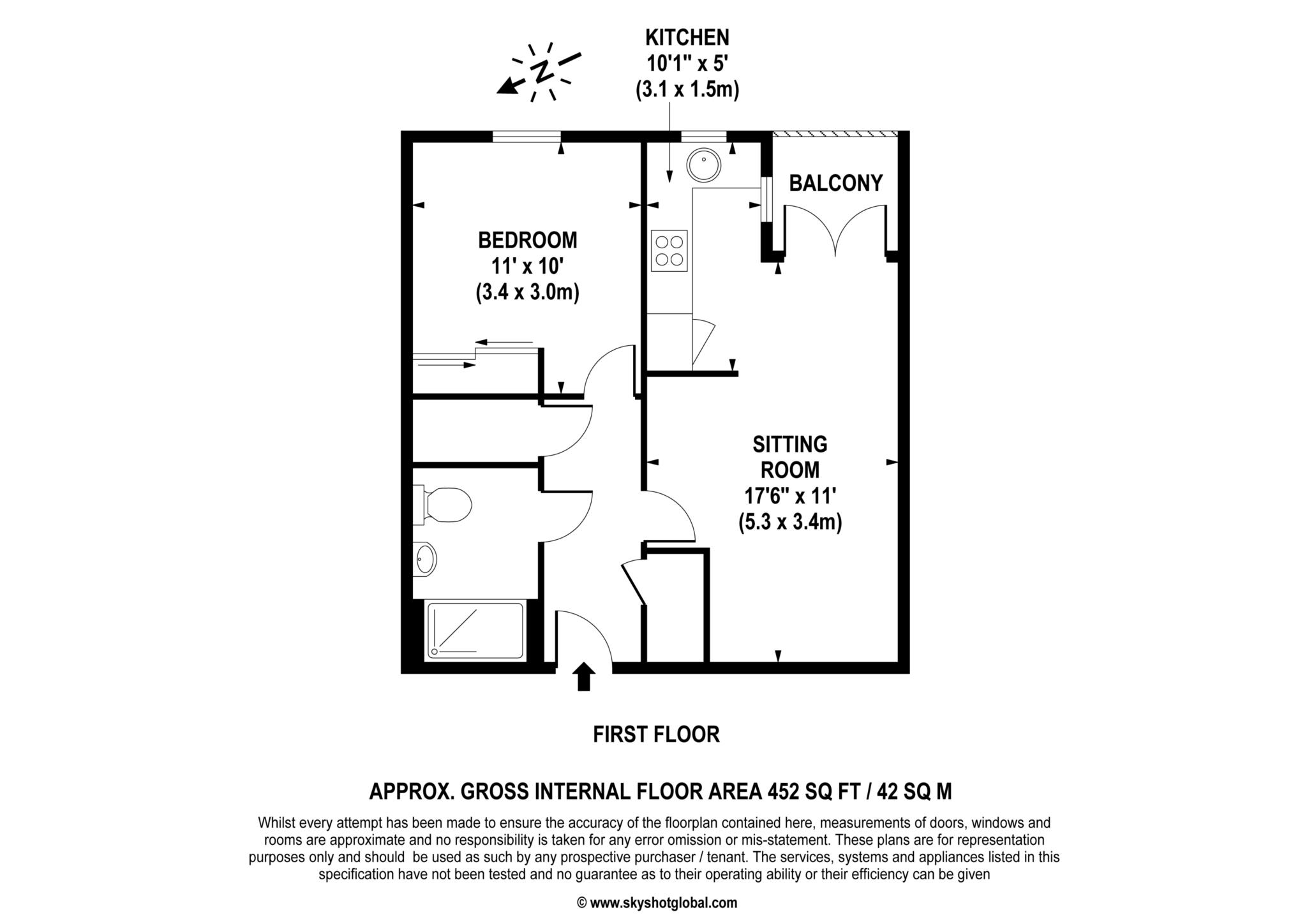 Floorplan - 1 Bedroom Apartment