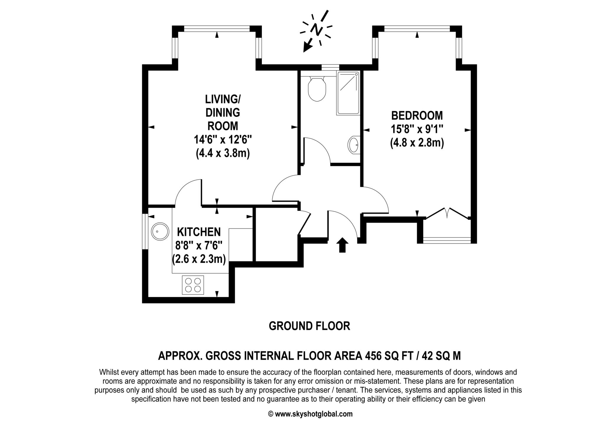 Floorplan - 1 Bedroom Apartment
