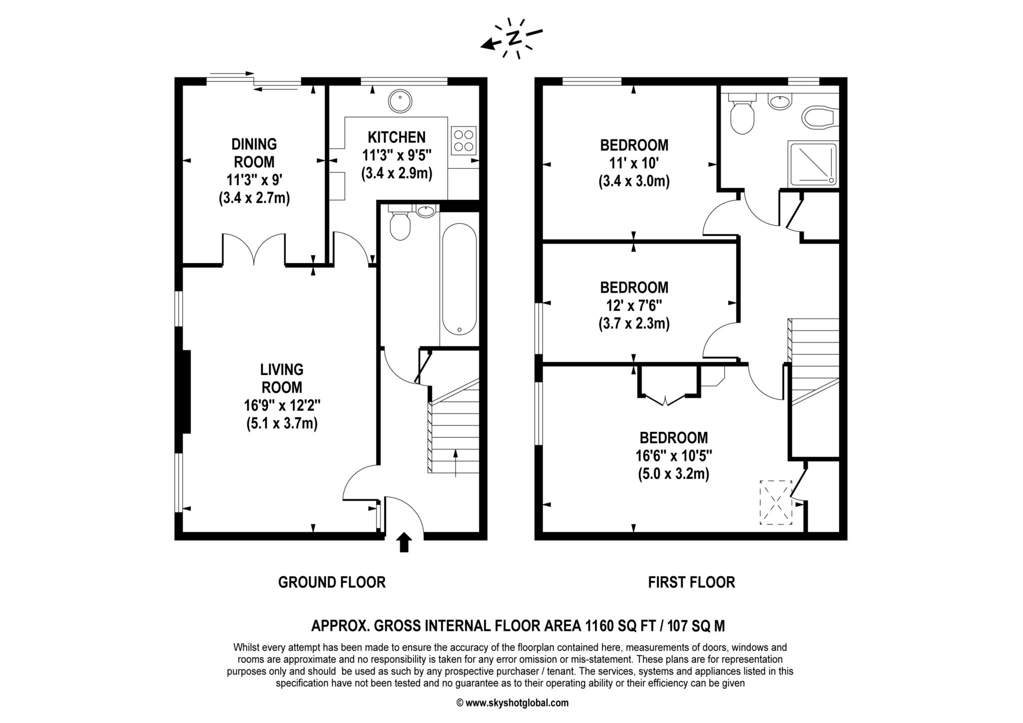 Floorplan - 3 Bedroom End Terrace, Lakeside – Ewell