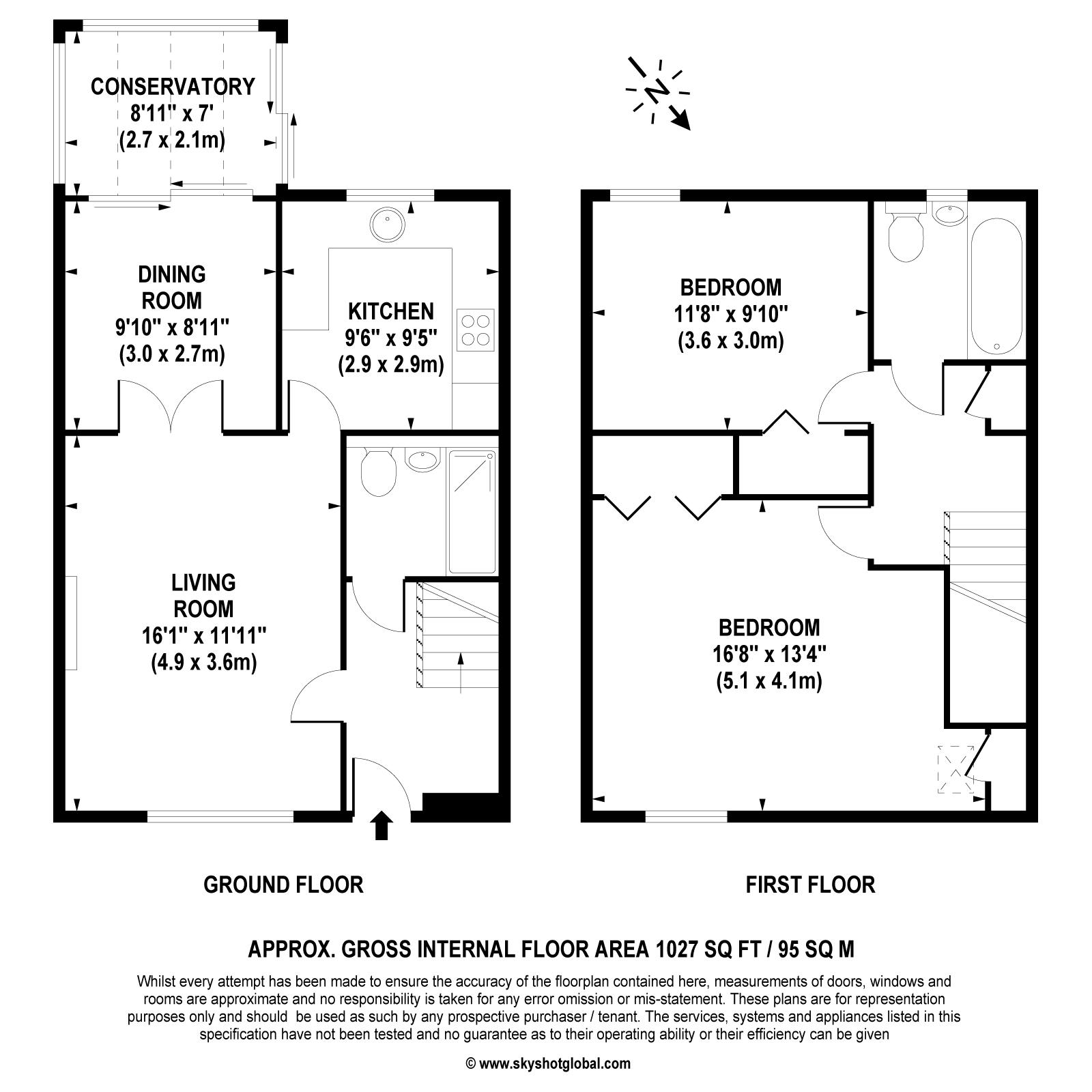 Floorplan - 2 Bedroom Terrace, Lakeside – Ewell