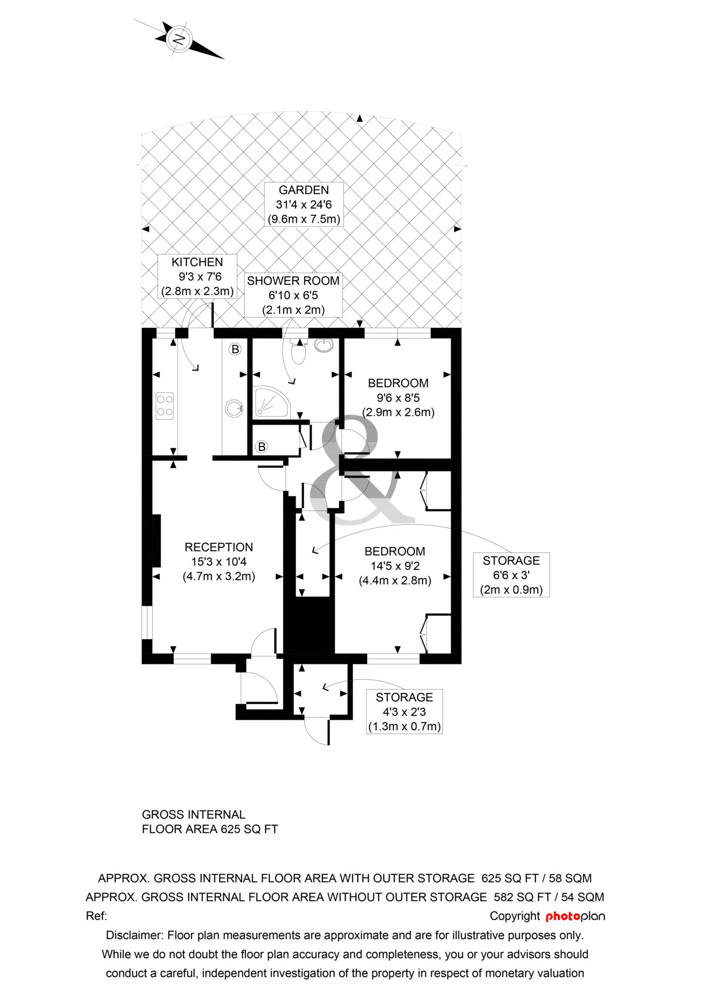 Floorplan - 2 Bedroom Apartment, Gooding Close – New Malden