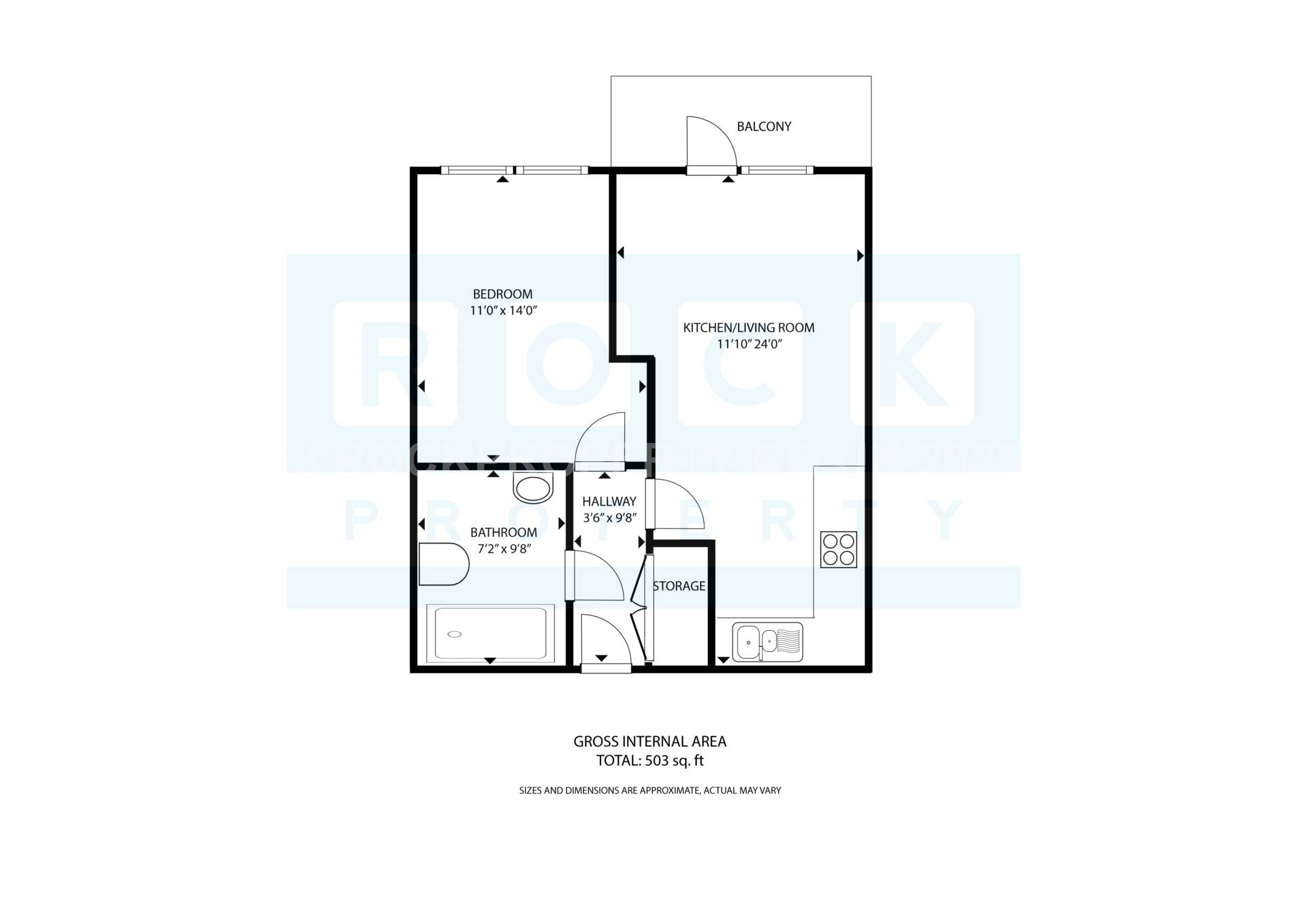 1 Bed + Sunny S/F Balcony, College Gardens, La Pouquelaye, Image 4