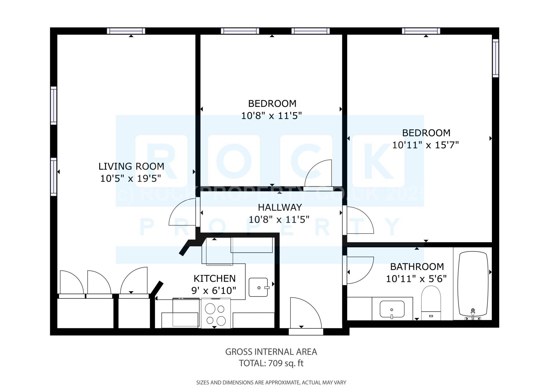 2 Double Beds / Dual Aspect / Parking, Leighton Court, St Aubin's Inner Rd, Image 3
